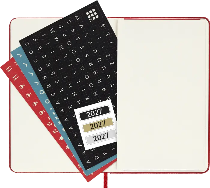 Kalender Moleskine Weekly Notebook Red hard pocket 2027
