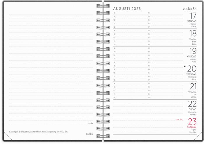 Liten Veckokalender refill 2026