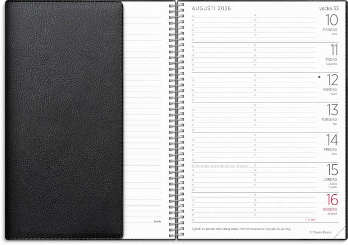 Stor Veckokalender Twist svart 2026