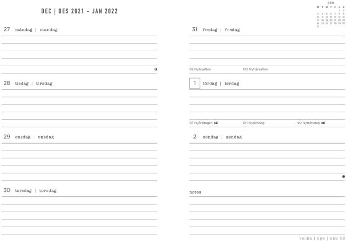 Kalender Letts Memo A5 röd studieåret 2021-2022
