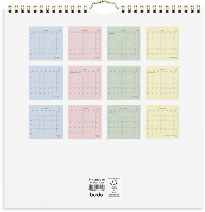 Väggkalender Color 2024