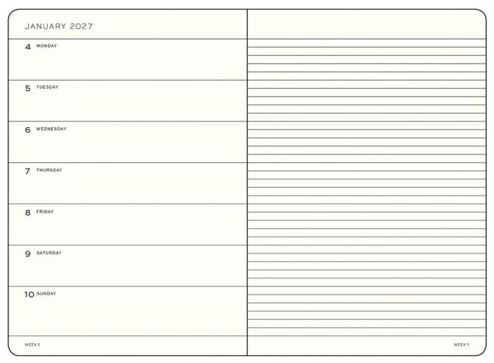 Kalender Weekly Planner/Notebook 18m 26-27 A5 Dusty Rose