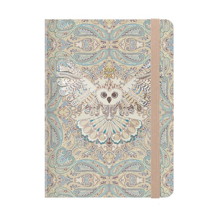 Letts Kalender Letts Paisley A6 Owl studieåret 2020-2021 - Kalenderkungen.se