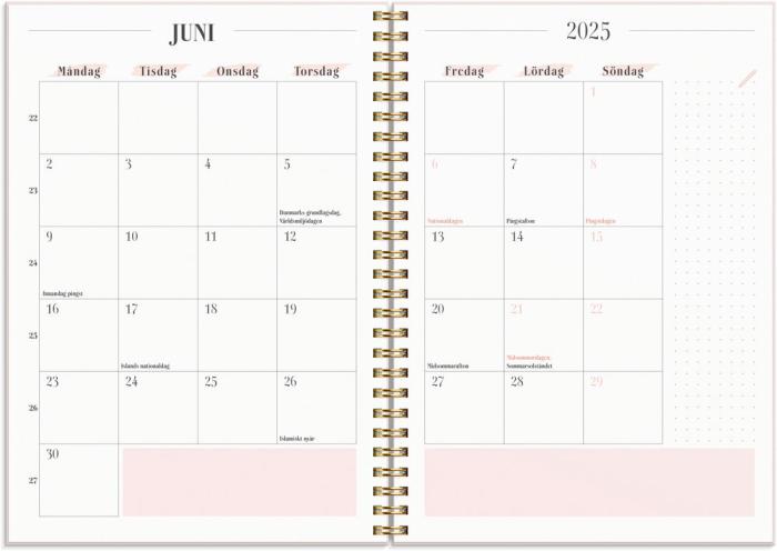 Life Planner Pink Horisontell 2025-2026
