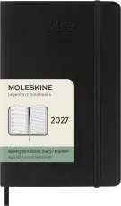 Kalender Moleskine Weekly Notebook Black soft pocket 2027