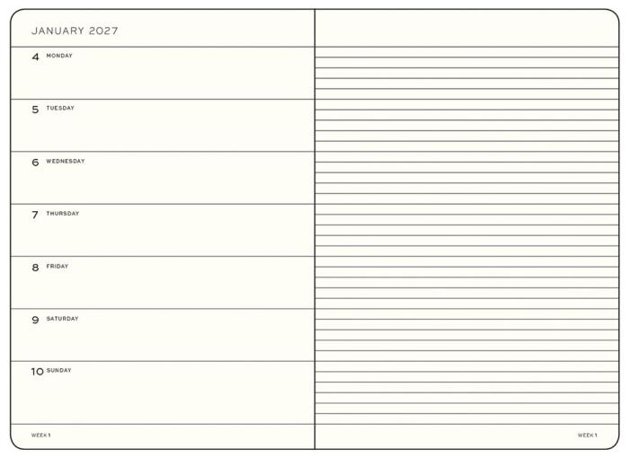 Kalender Weekly Planner/Notebook 18m 26-27 A5 Forest Green
