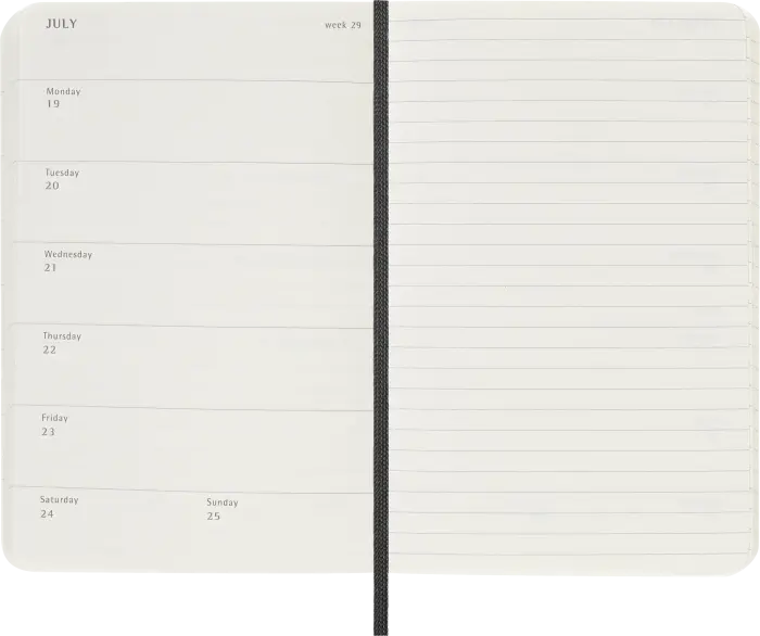 Kalender Moleskine Weekly Notebook Black soft pocket 2027