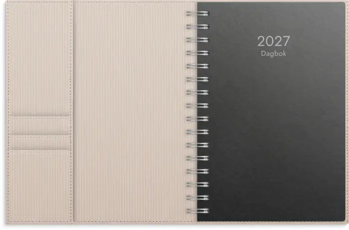 KalenderDagbok beige konstläder 2027