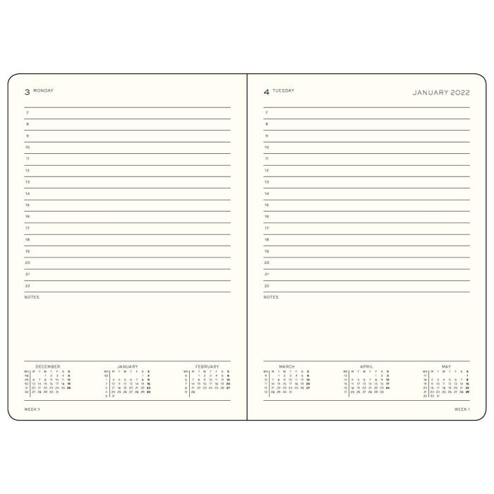 Kalender Leuchtturm1917 Daily Planner A4+ Black 2022