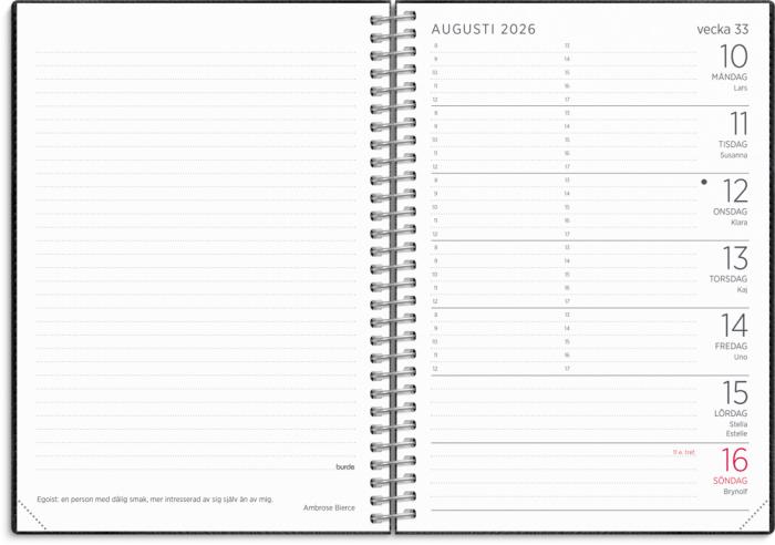 Liten Veckokalender Twist svart 2026