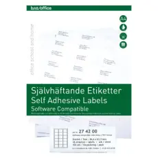 Självhäftande etikett 100st 63,6x46,6 