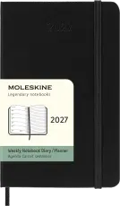 Kalender Moleskine Weekly Notebook Black hard pocket 2027