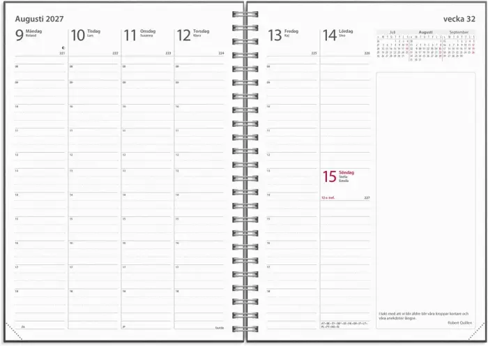 Kalender Business beige konstläder 2027