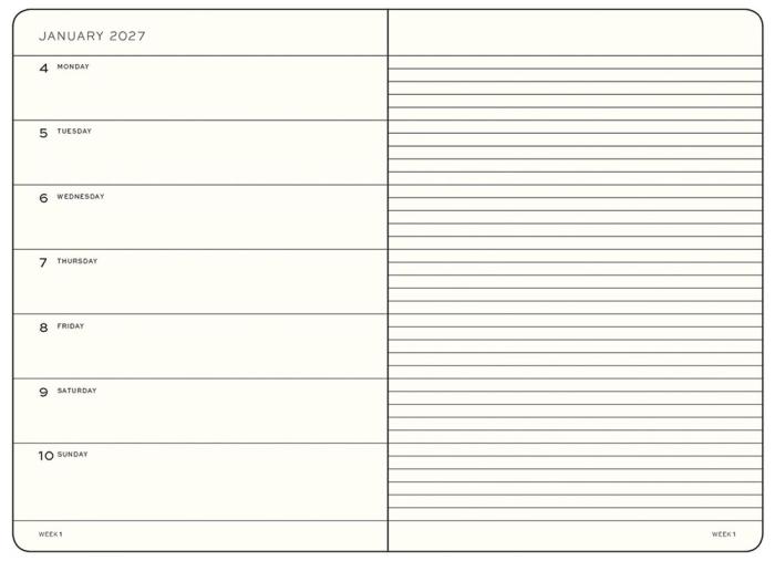 Kalender Weekly Planner/Notebook 18m 26-27 A5 Forest Green