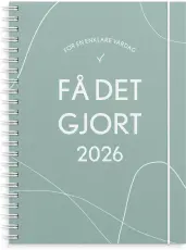 Kalender 2026 Få det gjort grön 