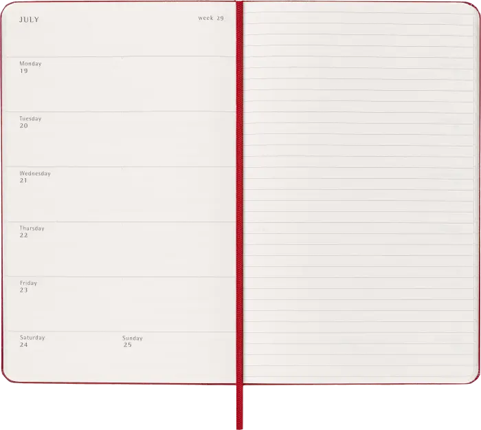Kalender Moleskine Weekly Notebook Red hard Large 2027