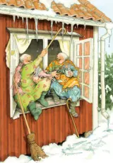 Vykort Inge L&ouml;&ouml;k p&aring; f&ouml;nsterbr&auml;det