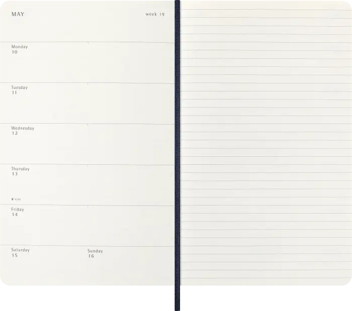 Kalender Moleskine Weekly notebook Large Blue Soft 2027
