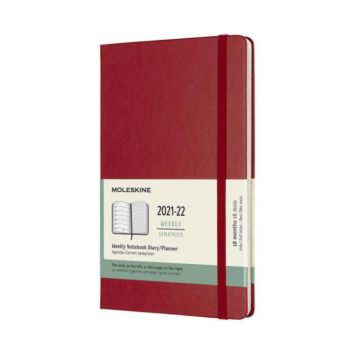 Moleskine Veckokalender L Hard 2021-2022 Röd