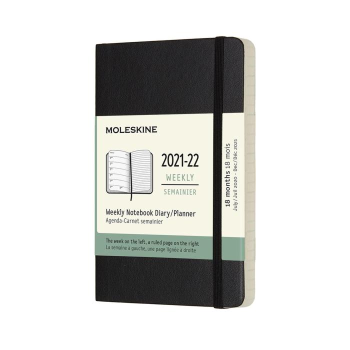 Moleskine Veckokalender Pocket soft 21/22 Svart