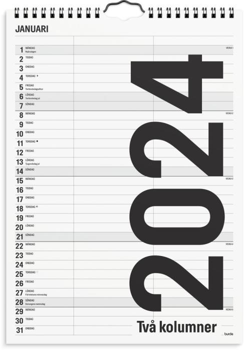 Familjekalender Black and White 2024