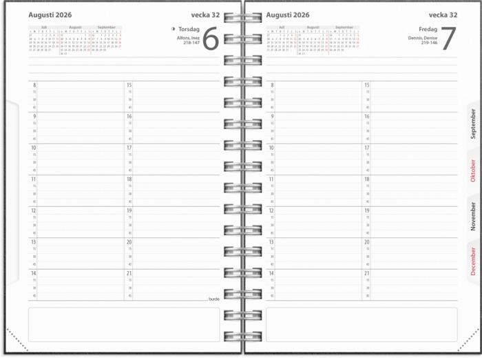 Tidkalender svart kartong 2026