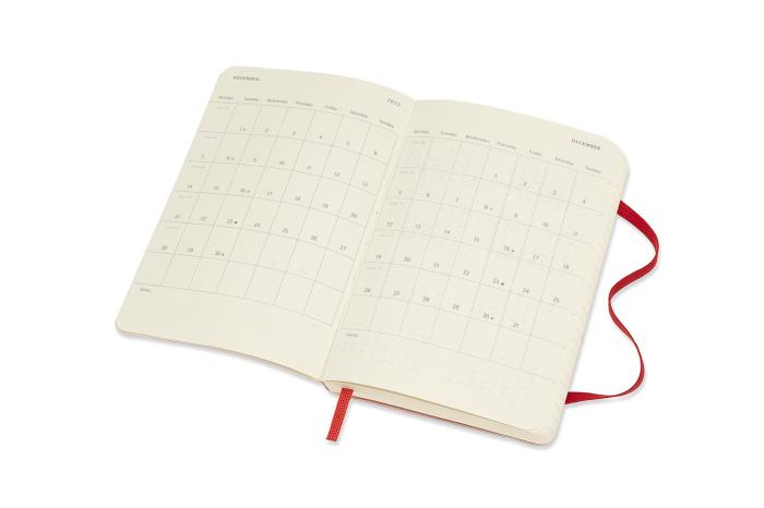Moleskine Veckokalender Pocket soft 21/22 Röd