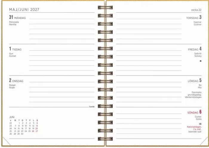 Kalender Senator A6 Textile senapsgul 2027