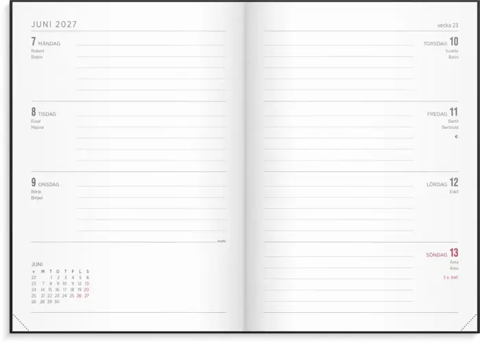 Kalender Senator A5 Vega svart 2027