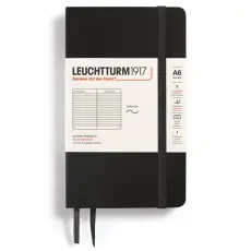 Anteckningsbok Leuchtturm1917 Soft A6 svart linjerad