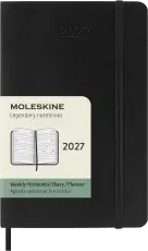 Kalender Moleskine Horizontal Weekly Black soft pocket 2027