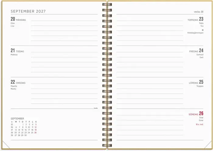 Kalender Senator A5 Textile senapsgul 2027
