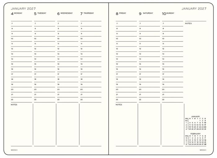 Kalender Week Planner hard 18m 26-27 A5 Dusty Rose