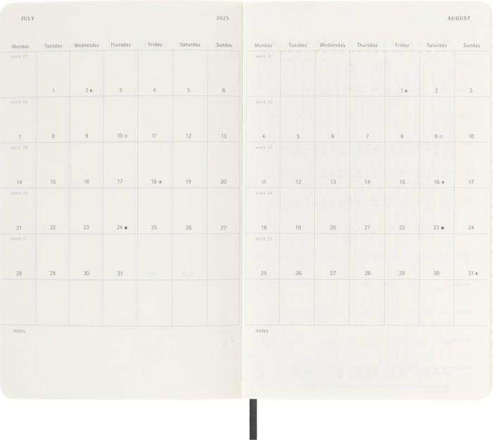 Moleskine Veckokalender L Svart Soft 24/25 