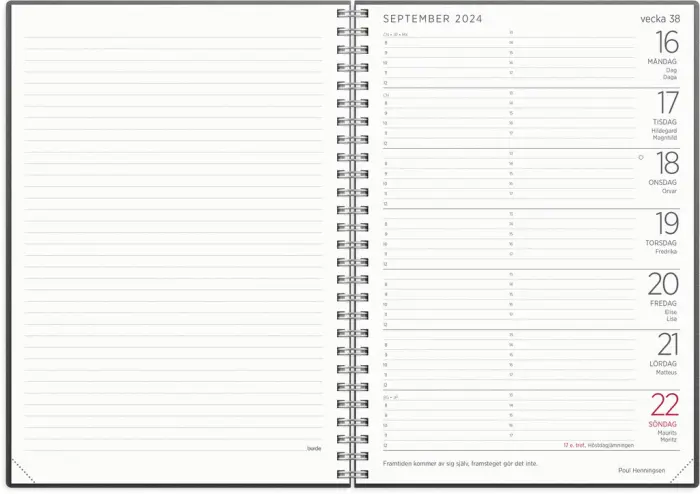 Stor Veckokalender svart miljökartong 2024