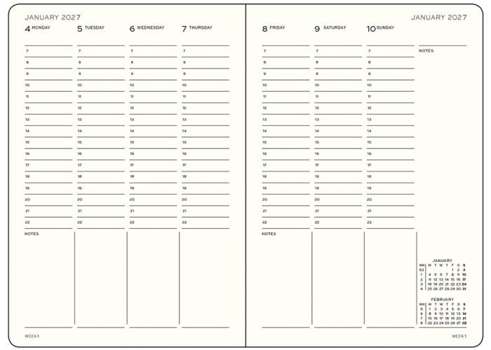 Kalender Week Planner hard 18m 26-27 A5 Forest Green