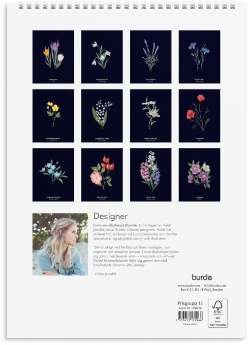 Väggkalender Illustrerad blomster 2026