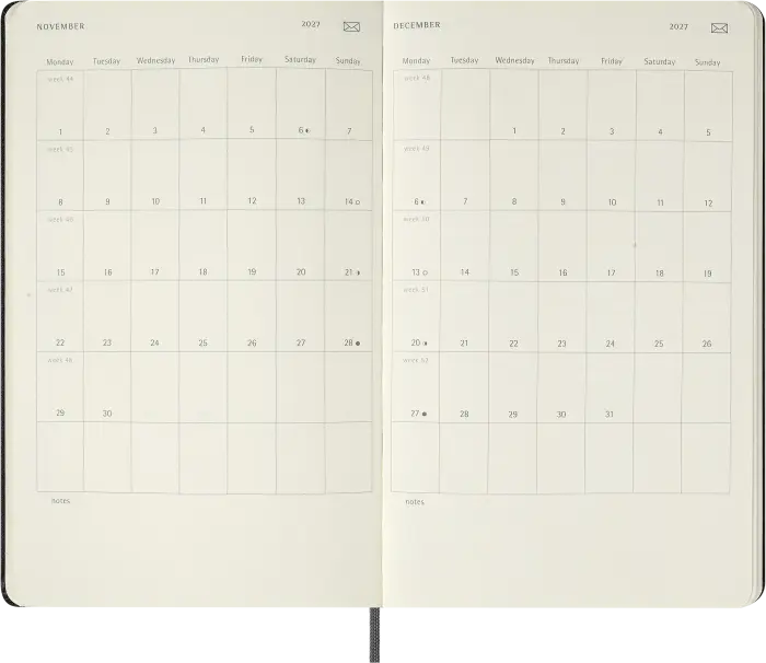 Kalender Moleskine Smart Digital Planner 12M Week Note Large Svart 2027
