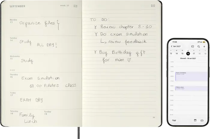 Kalender Moleskine Smart Digital Planner 12M Week Note Large Svart 2027
