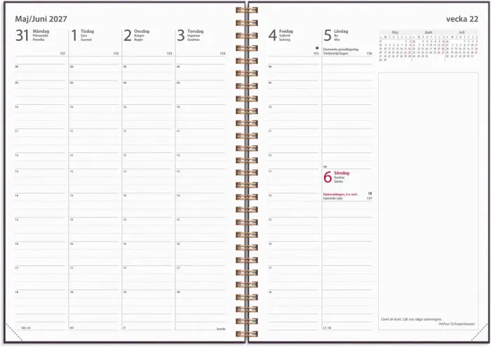 Kalender Business Textile Plommon 2027