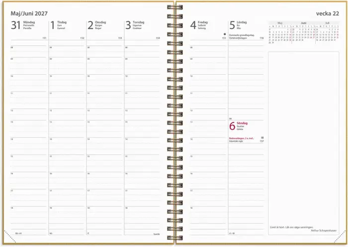 Kalender Business Textile senapsgul 2027