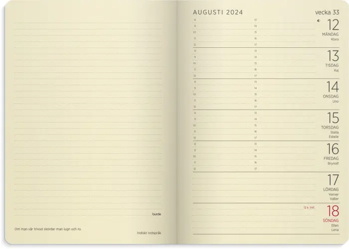 Liten veckokalender Forma Deluxe svart 2024