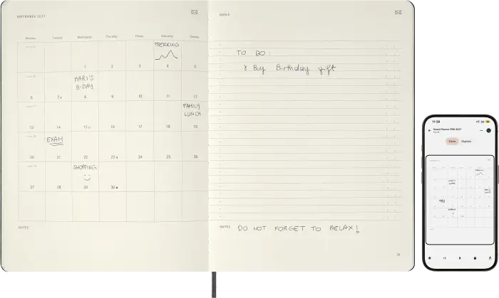 kalender Moleskine Smart Pro Digital Planner 12M Weekly XL Svart 2027