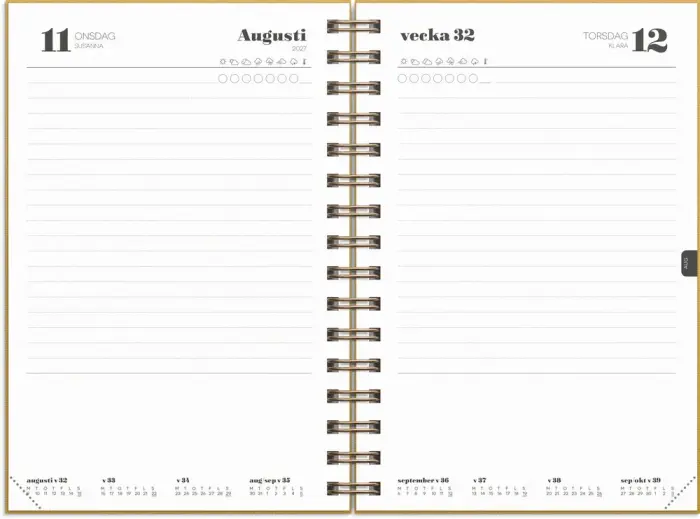 Kalender Dagbok Textile senapsgul 2027