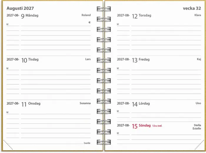 Kalender Leader Textile senapsgul 2027