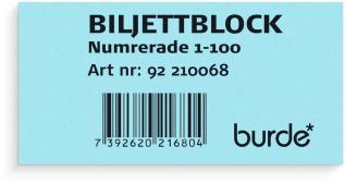 Biljettblock blå