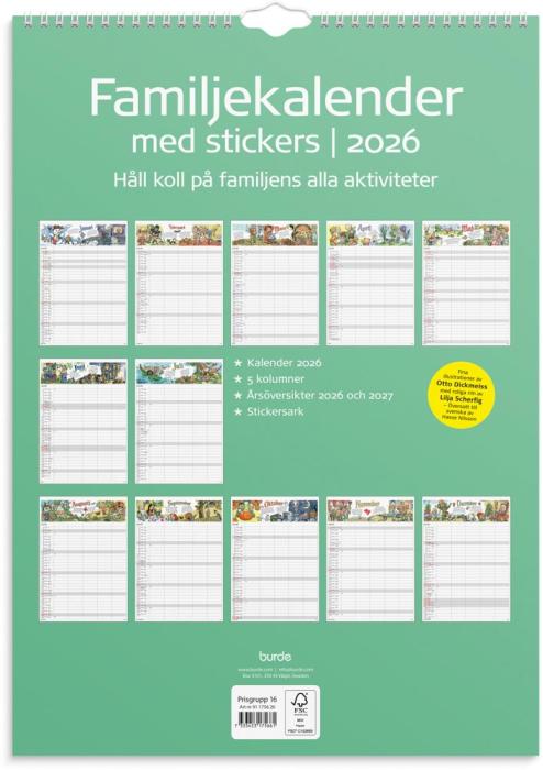 Familjekalender Stickers 2026