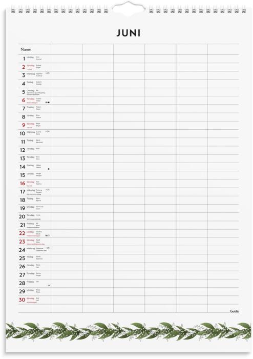 Familjekalender 2024 Illustrerad blomster