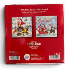 Julkort Barncancerfonden 10-pack Tomtar vid brasa/&Aring;ker sl&auml;de 