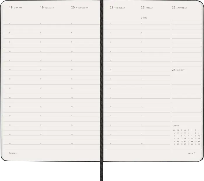 Kalender Moleskine Weekly Pro Vertical Svart hard large 2027